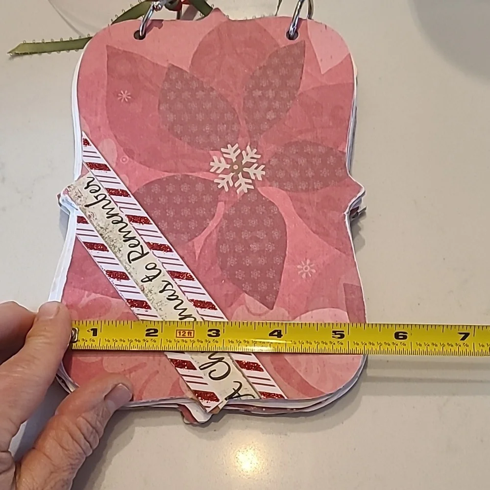 Handmade Pink and Gold Christmas Scrapbook